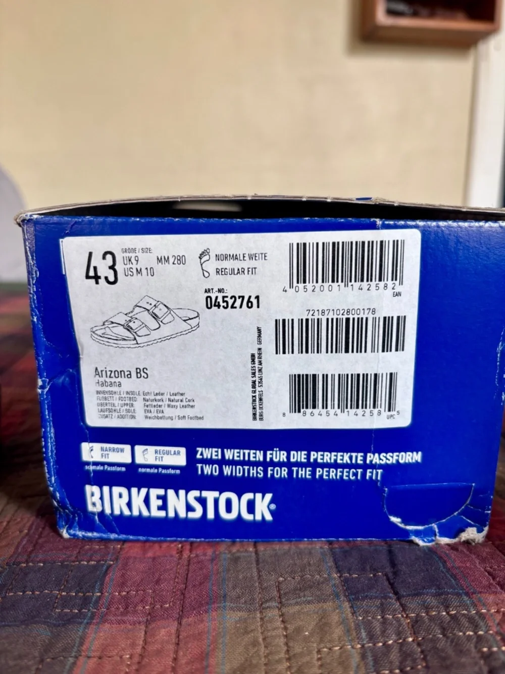 NWT Birkenstock Arizona Habana Size 10 Men’s